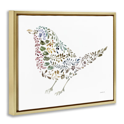 Floral Nature Bird Framed Floater Canvas Wall Art by Danhui Nai
