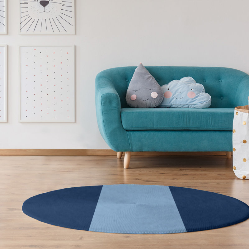 Chenille Striped Indoor Rug, Round 5'