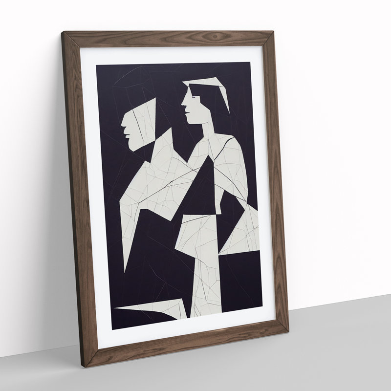 Two People - Single Picture Frame Print, 46cm H x 34cm W x 2cm D, Walnut Framed