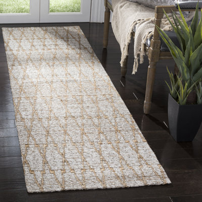 Twerton Geometric Hand-Woven Flatweave Silver/Natural Area Rug