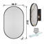 Oval Recessed Metal Framed Wall Mirror with Storage-205202513