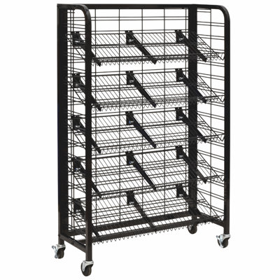 36" W X 52" H - Mobile 5-Shelf Adjustable Retail Display Rack