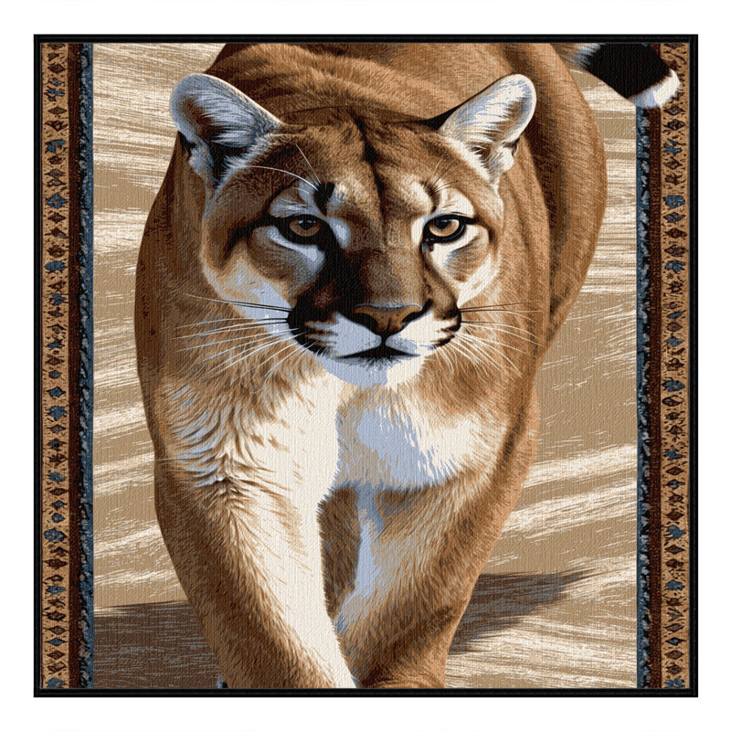  Tapis lavable Rocky Mountain Cougar Big Cats, Carré 6 pi