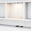 Lit plateforme en bois avec tête de lit bibliothèque, luminaire encastré, station de charge et 2 tiroirs latéraux-1043624231