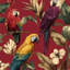 Papier peint floral perroquet tropical