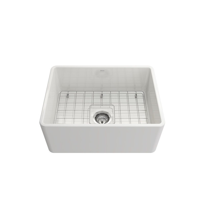 24 " L Fireclay Kitchen Sink, White