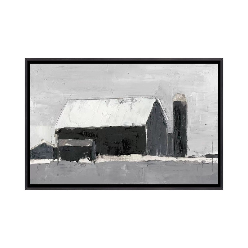 Reproduction d’art, "Dynamic Barn I" par Ethan Harper, Pas de tapis, H 26 po x l 40 po x 1,5 po, Toile avec cadre noir patiné