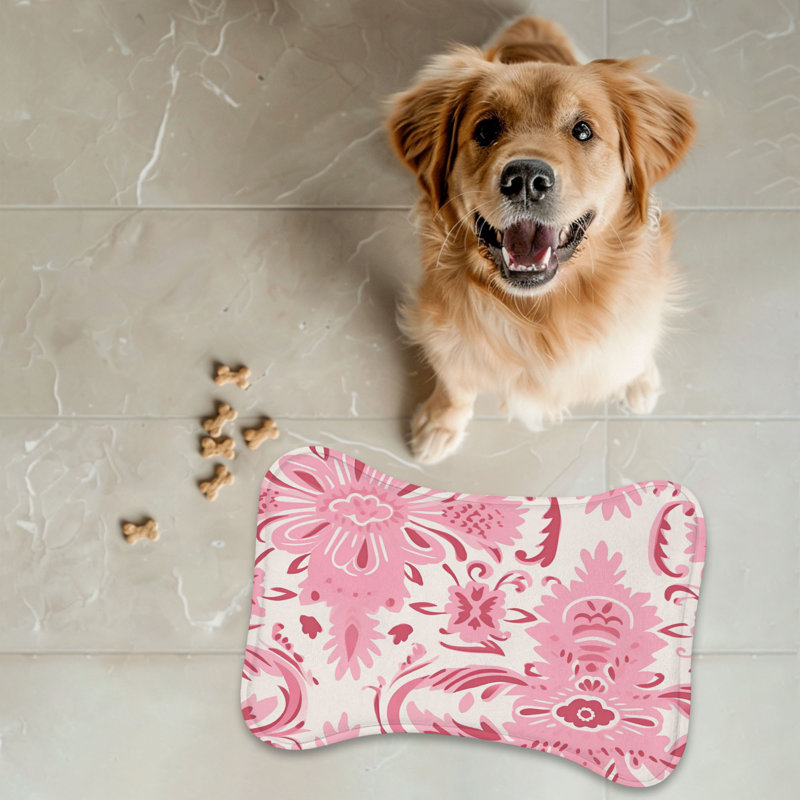 Blush Patterns - 1 Piece Bone Shape Feeding Mat