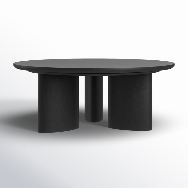 Barnard Round Wood Coffee Table, Black