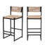 Ensemble de 2 tabourets de cuisine avec repose-pieds, repose-pieds en corde de papier pour confort, hauteur et style