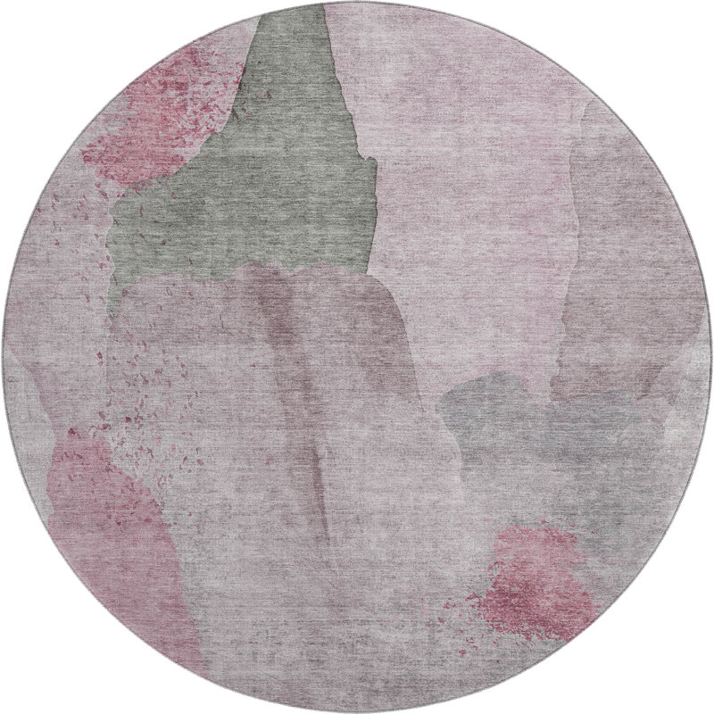 Premium Machine Washable Mouton Abstract Rug, Round 8'