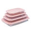 Set of 4 Glass Bakeware Containers, Blushy Pink-120270790