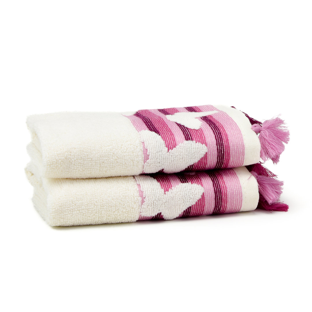 Butterfly Turkish Cotton Washcloths (Set of 2) Dakota Fields