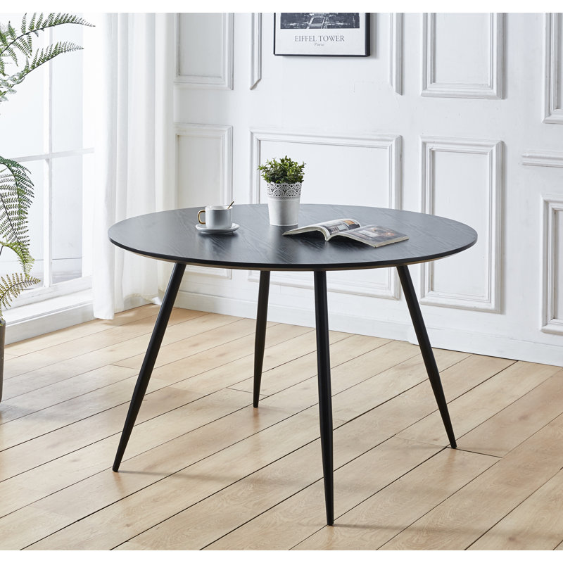Mose Round Metal Base Dining Table