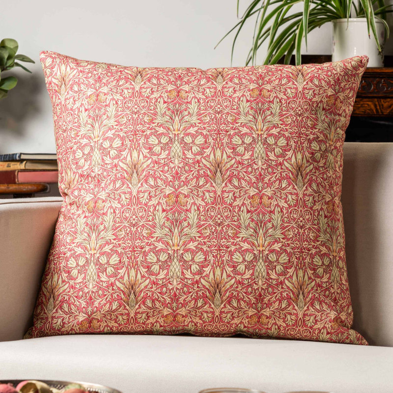 Floral Red Cushion, 58x58cm, Feather filled