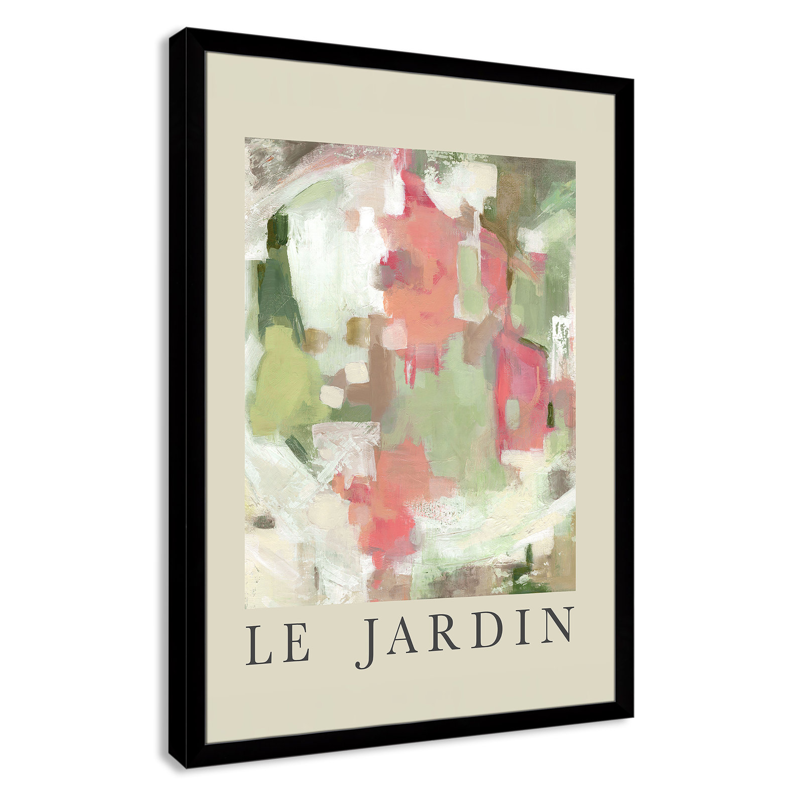 Riya "Le Jardin" Print by Carol Robinson, Black Single Picture Frame, No, 49" H x 35" W x 1.25" D