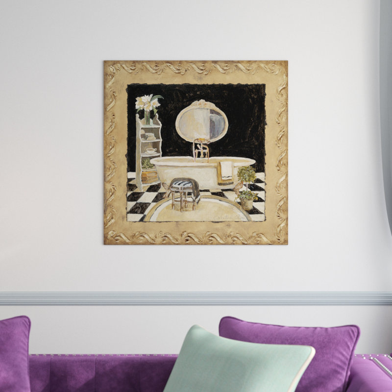 « maison de bain iii », reproduction d’art sur toile tendue, H 18 po x l 18 po