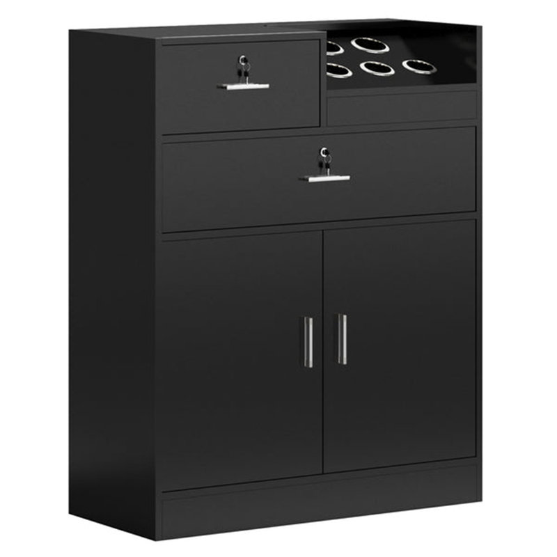 Armoire de rangement autoportante noire