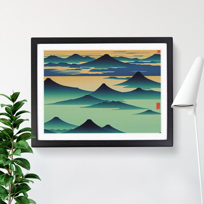 Abstract Japanese Mountains Vol.4 - Framed Print
