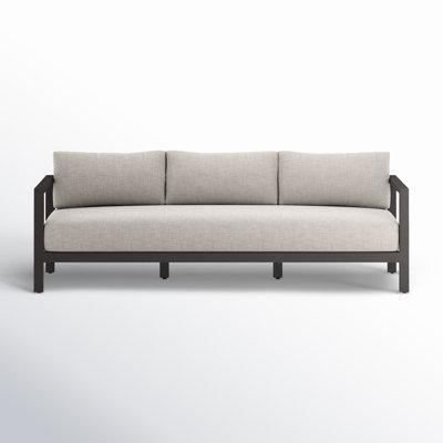 Etna 87.5'' Wide Aluminum Patio Sofa with Cushions