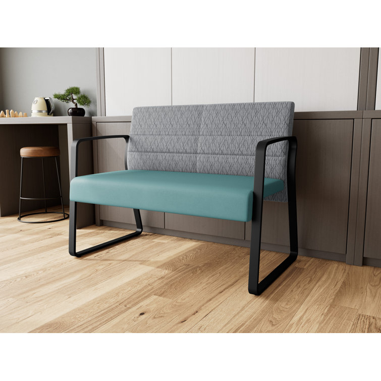 Waterfall Waiting Reception Loveseat Sled Base Metal Frame