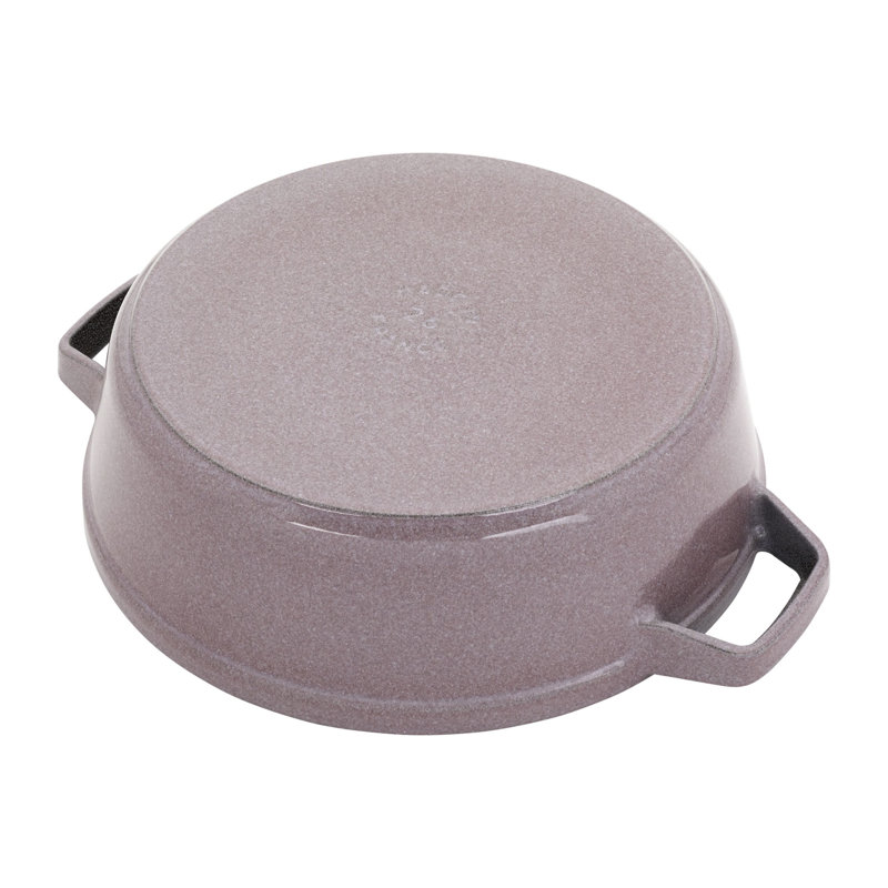 Staub Cast Iron Set 4 Piece, Stackable Space-Saving Cookware Set, Dutch Oven with Universal Lid, Made in France, Lilac