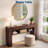 63" Narrow Console Table, 3-Tier Storage Shelves, Rustic Sofa Table for Living Room, Vintage Brown-230130038