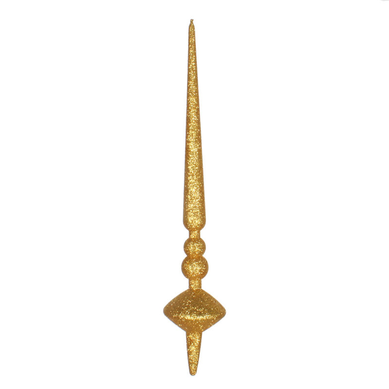 Ornement en forme de fleur de coupole 12 po, Paillettes doré antique