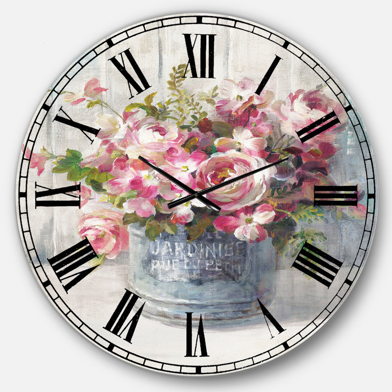 Maison Des Fleurs III - Horloge murale maison de campagne, Moyen