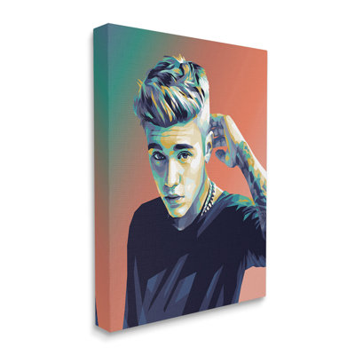 Pop Culture Justin Portrait Wall Plaque Art by Birch&Ink