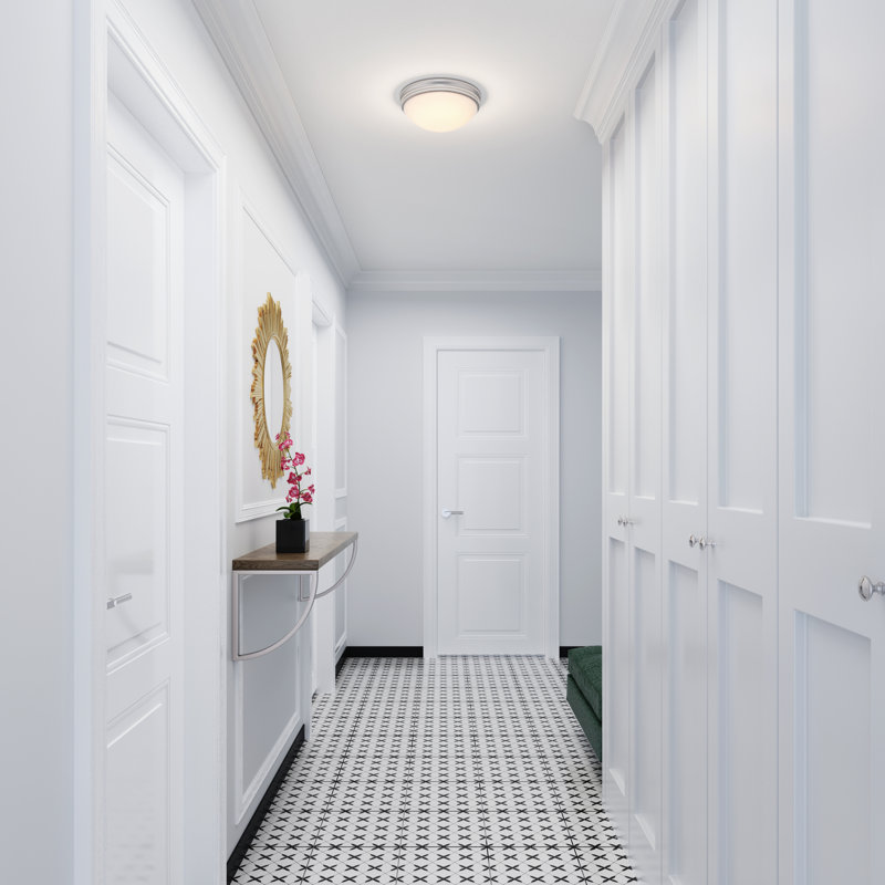 Tiberius Glass Flush Mount, Brushed Nickel
