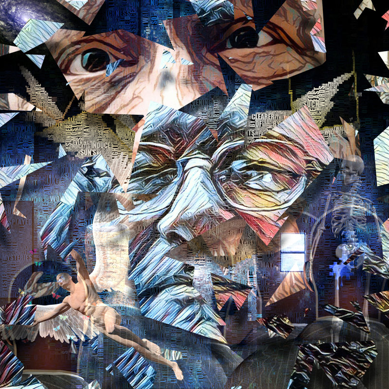 Derquan faces sur toile, impression, H 30 po x l 30 po x P 1,25 po