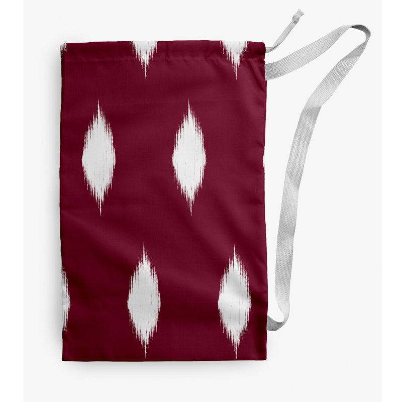 Sac à linge Hol-I-Kat Holiday Ikat, Petit (H 29 po x l 18 po), Rouge foncé