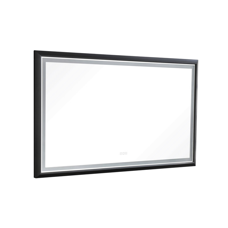 Led Bathroom Mirror With Aluminum Frame, Wall Mounted Vanity Mirror, Anti-Fog, Memory, 3 Colors, Stepless Dimmable, 48" x 96"