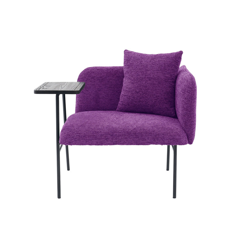 Chaise de loisir rembourrée avec tablette, Mauve