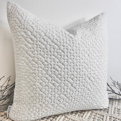Abstract White Square Cushion Cover