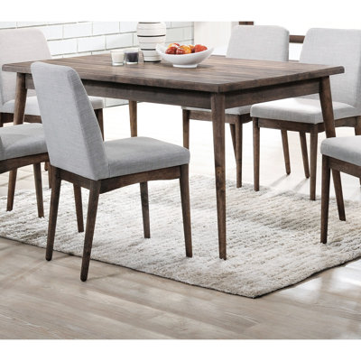 Classic Rectangular Solid Wood Dining Table With Walnut Finish And Elegant Look In Color Contemporary Style