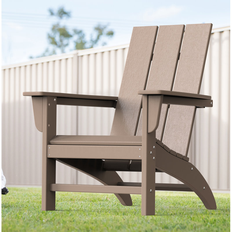 Chaise Adirondack en poly / résine plastique Morden, Bois patiné