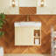 Meuble-lavabo mural simple vasque de 69 cm (27,2 po) avec dessus en céramique-133699739
