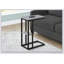 Table d'appoint en forme de C avec plateau en stratifié et structure en métal, parfaite pour le salon ou la chambre à coucher