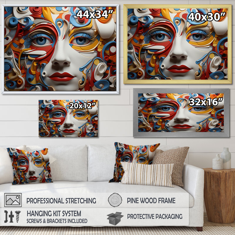 Opt Transcendent Contrasts I - reproduction sur toile, Encadrement doré, H 12 po x l 20 po x P 1 po
