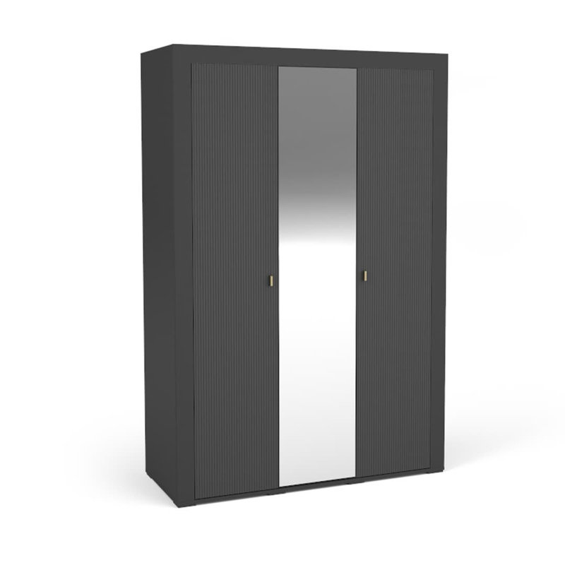 Onut 3 Door Manufactured Wood Wardrobe, Black/Oak