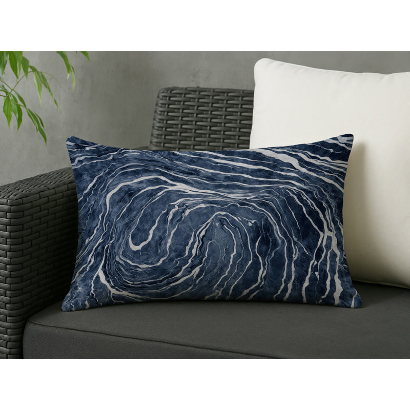 Coussin décoratif intérieur et extérieur Modern, Gris abstrait 213, Rectangle H 14 po x l 20 po
