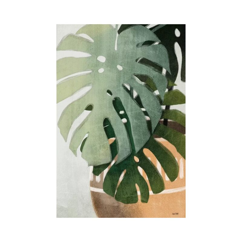 «Monstera Leaves» par House Fenway, reproduction d'art sur toile tendue, H 26 po x l 18 po x 1,5 po