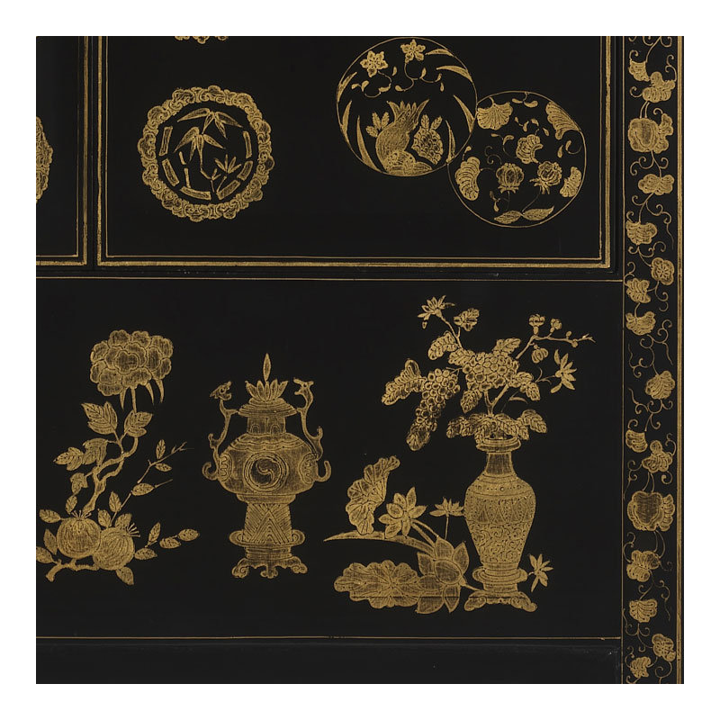 Hangzhou 2 Door Wood Wardrobe, Black Lacquer