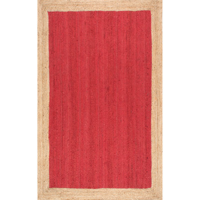 Tapis d'intérieur en jute rouge Giard