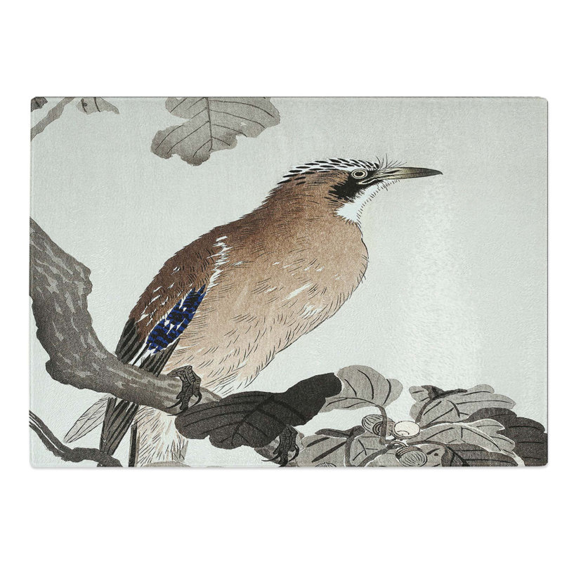 Glass Jay On A Tree Branch by Ohara Koson Chopping Board, 39 cm W x 28.5 cm L