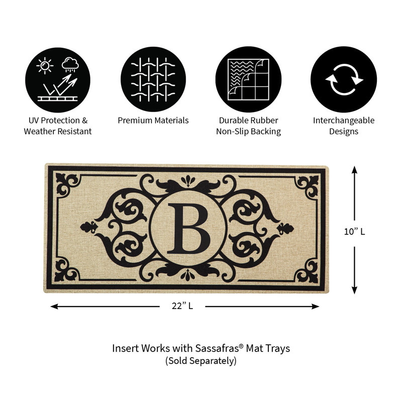 Cambridge Monogram Burlap Sassafras Switch Mat, B