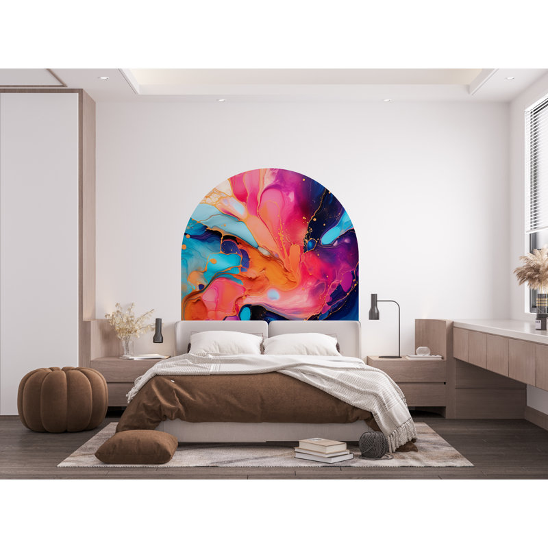 Adhésif mural coloré, autocollant d'arche de lit, adhésif mural Hedboard, autocollant mural arche, H 23 po x l 20 po