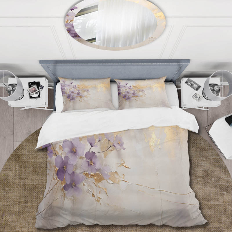 Ensemble de housse de couette Violets Morn III - Violets, Housse de couette très grand et 2 très grandes t